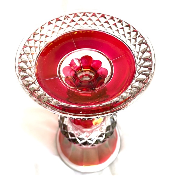 Westmoreland Apothecary Antique Vintage Jar Deep Ruby Red Flash Pressed Glass - Picture 6 of 6